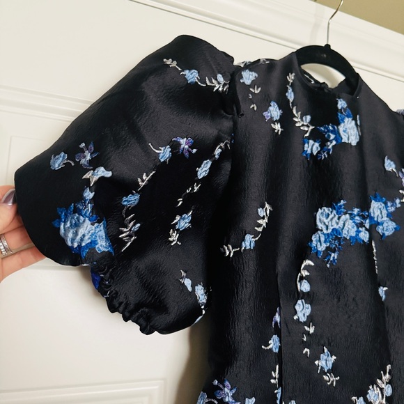 🆕 NWT GANNI floral jacquard open back midi dress‎ • size 36 - Picture 4 of 8